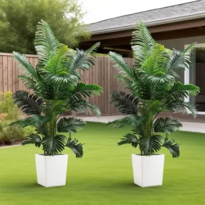35-inch artificial giant palm tree plant; 2 pieces lifelike green leaves