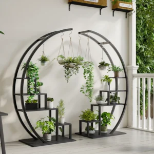 5 Tier Flower Plant Stand Indoor, 2 Pack Half Moon Plant Shelf