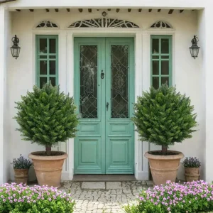 2PCS Outdoor Artificial Topiary Ball Trees UV Resistant