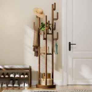 Rotary Coat Rack Freestanding - Solid Wood