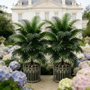 2Pcs Artificial Palm Tree, Faux Green Plant,