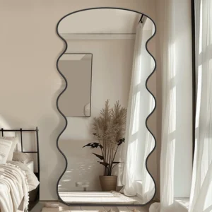 Antok Full Length Mirror, 76"x34" Wavy Mirror