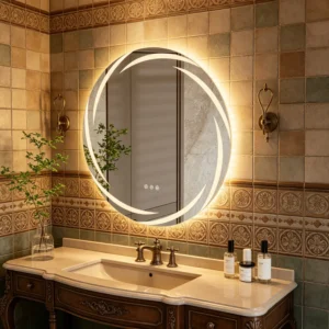 60/80CM LED Bathroom Mirror Circle Backlit HD Wall Antifog Vanity Mirror