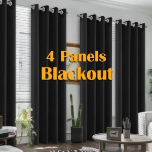 4PCS Blackout Curtains, Heat-Insulated Grommet Curtains